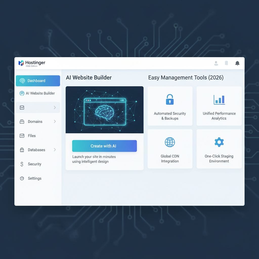 Hostinger hPanel AI Website Builder 2026 interface