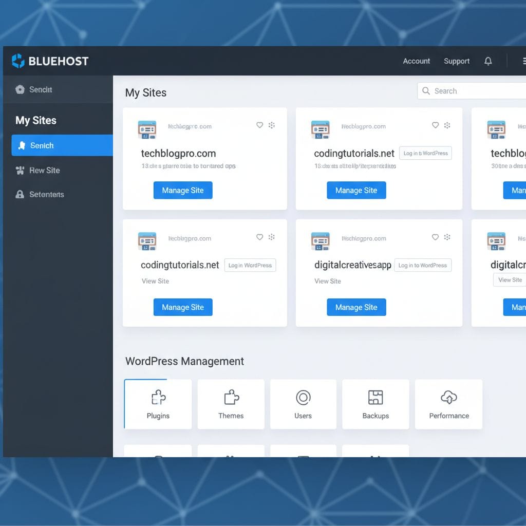 Bluehost WordPress dashboard interface 2026
