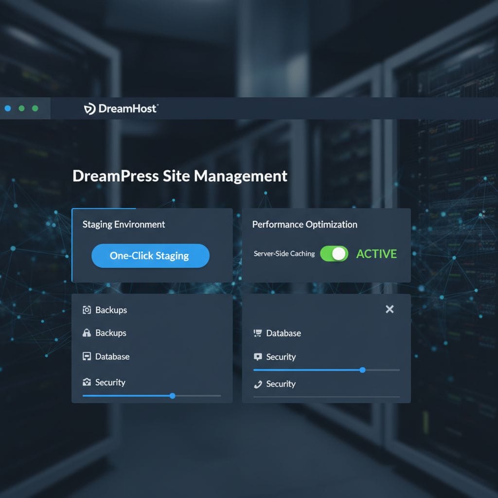 DreamPress managed WordPress hosting features and staging area DreamPress managed WordPress hosting features and staging area