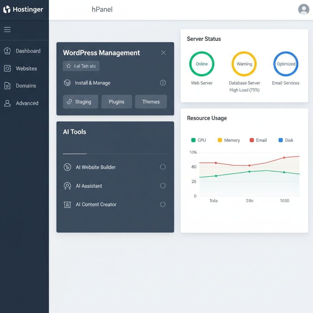 Hostinger hPanel dashboard screenshot 2026 Hostinger hPanel dashboard screenshot 2026