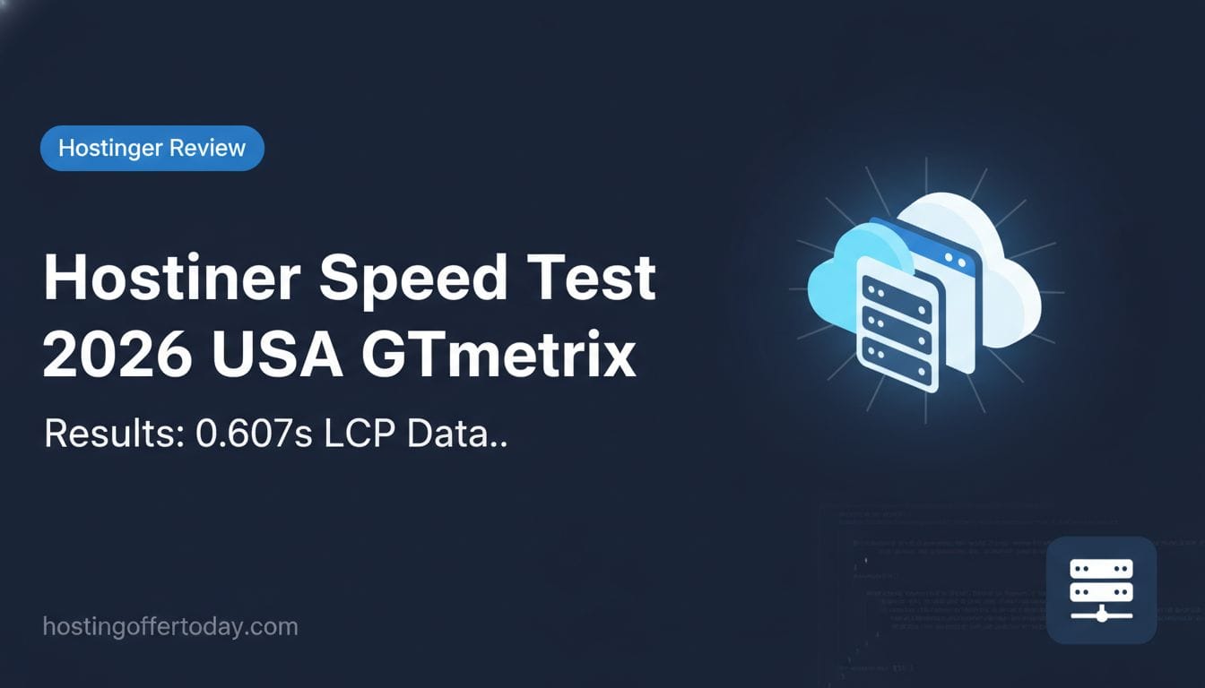 Hostinger Speed Test 2026 USA GTmetrix Results: 0.607s LCP Data - Featured Image