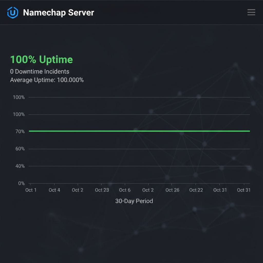 Namecheap uptime monitoring chart 30 days
