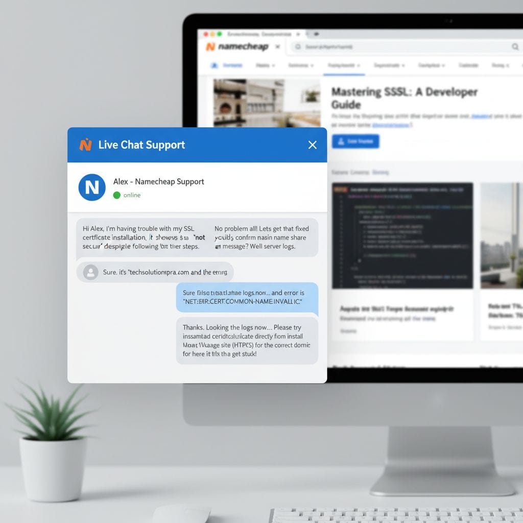 Namecheap live chat support interface