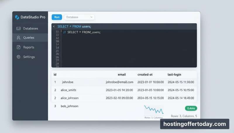 Sevalla Database Studio running SQL queries on PostgreSQL instance Sevalla Database Studio running SQL queries on PostgreSQL instance